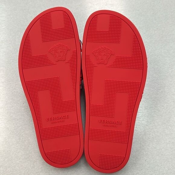 Women Red Versace Slides 9.5 - Picture 4 of 8